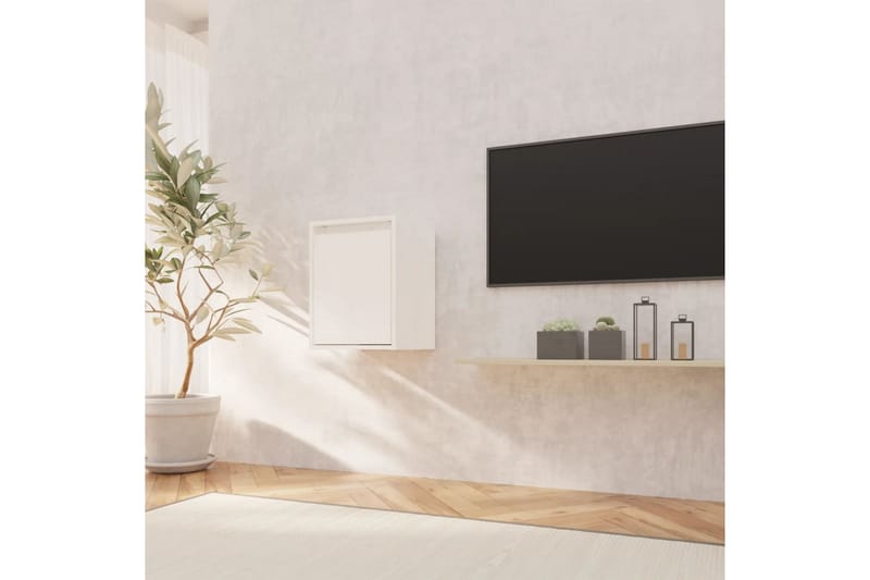 Väggskåp vit 30x30x40 cm massiv furu - Vit - Förvaring - Köksförvaring - Kökshylla