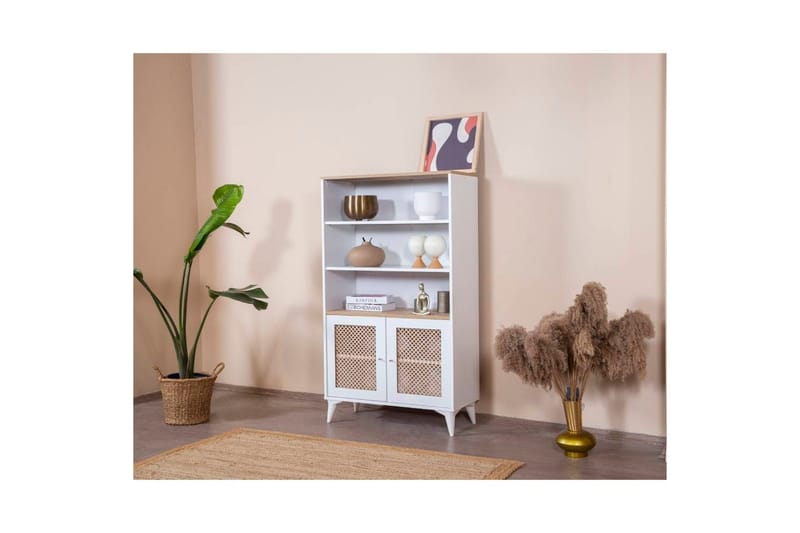 Velin Bokhylla 90 cm - Vit/Ljusfärgat trä - Förvaring - Hyllor - Bokhylla
