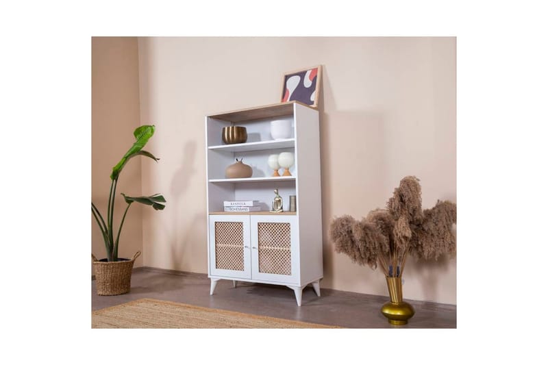 Velin Bokhylla 90 cm - Vit/Ljusfärgat trä - Förvaring - Hyllor - Bokhylla