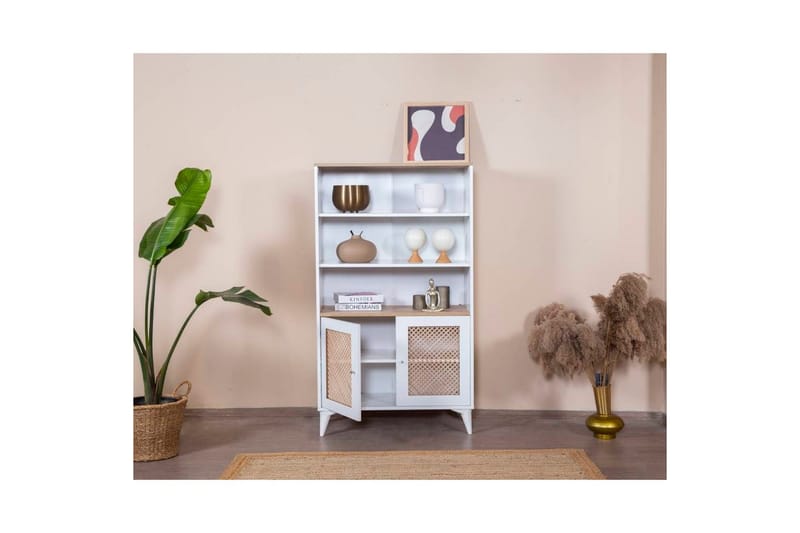 Velin Bokhylla 90 cm - Vit/Ljusfärgat trä - Förvaring - Hyllor - Bokhylla