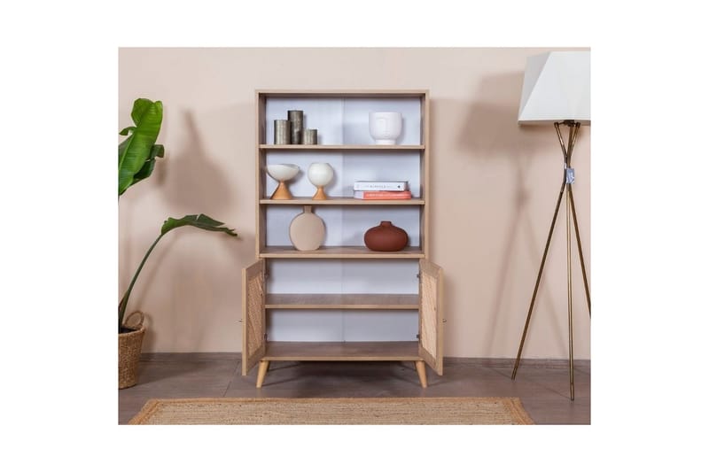 Velin Bokhylla 90 cm - Vit/Ljusfärgat trä - Förvaring - Hyllor - Bokhylla
