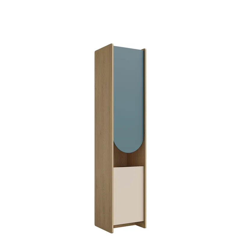 Zarek Bokhylla 44x198 cm, brun, blå, beige