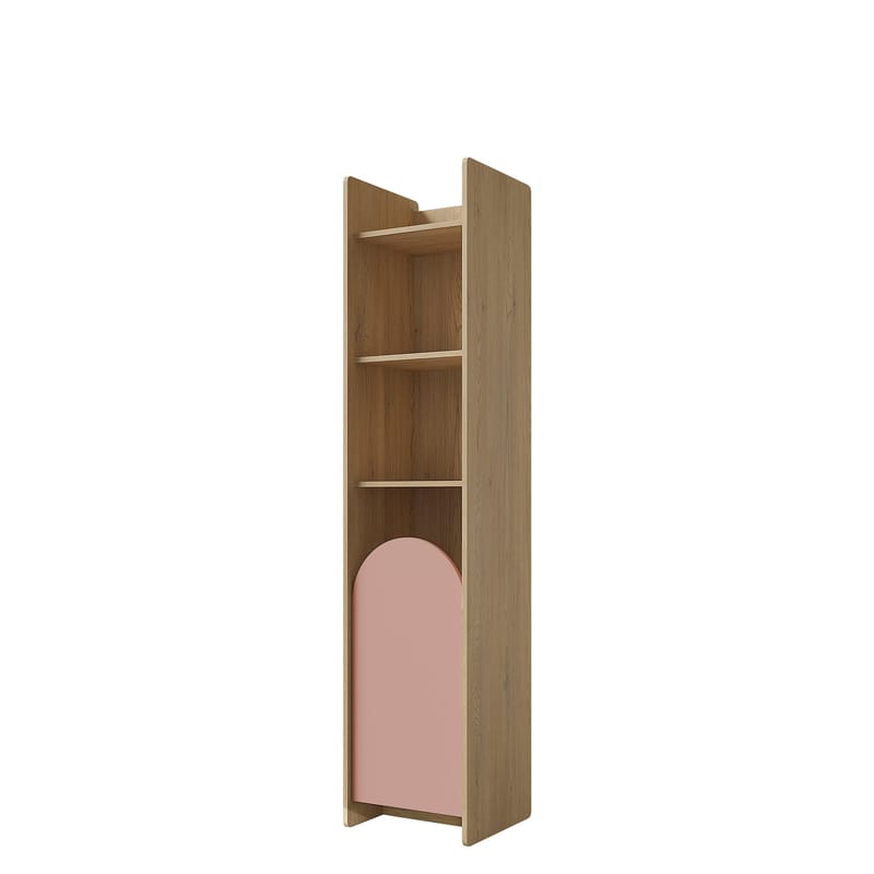 Zarek Bokhylla 44x198 cm, brun och rosa