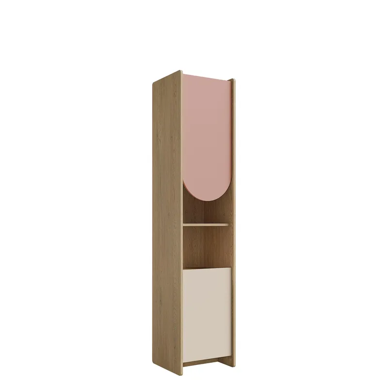 Zarek Bokhylla 44x198 cm, brun, rosa, beige