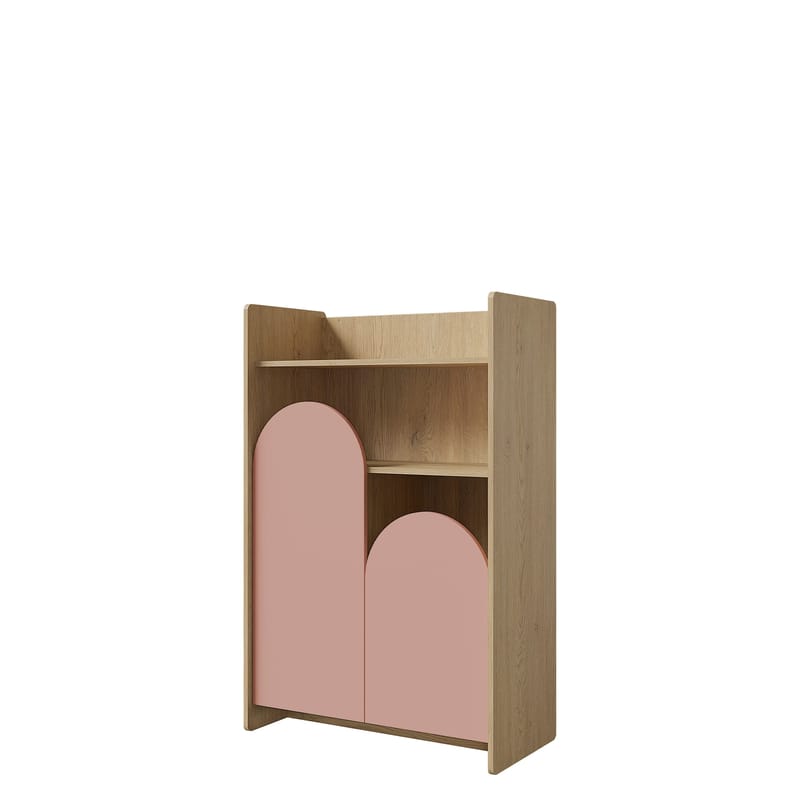 Zarek Bokhylla 84x128 cm, brun och rosa