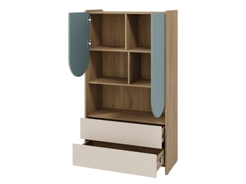 Zarek Bokhylla 84x151 cm - brun, blå, beige - Förvaring - Hyllor - Bokhylla