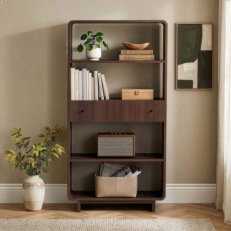 Zavio Bokhylla 78x153x34 cm - Valnöt - Förvaring - Hyllor - Bokhylla