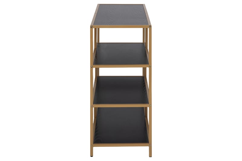 ZUMAR Bokhylla 114x35 cm 3 Hyllor Svart/Guld Högglans - Svart - Bokhylla