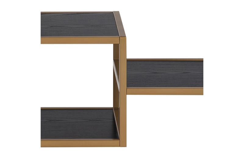 ZUMAR Bokhylla 114x35 cm 3 Hyllor Svart/Guld Högglans - Svart - Bokhylla