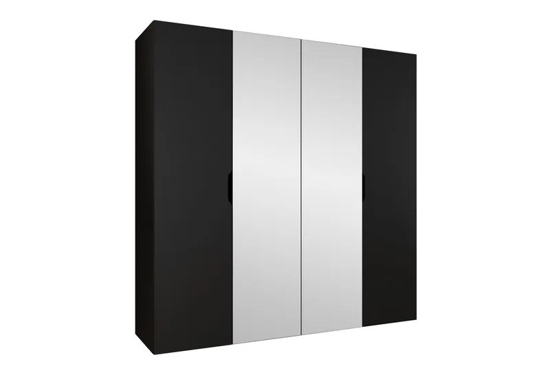 Abano Garderob m. Spegel 52x202 cm, Svart