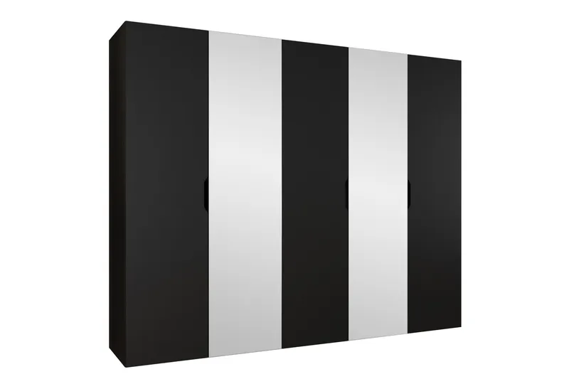 Abano Garderob m. Spegel 52x202 cm, Svart