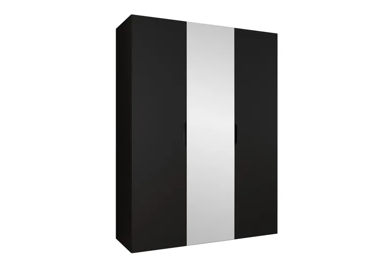 Abano Garderob m. Spegel 52x202 cm, Svart