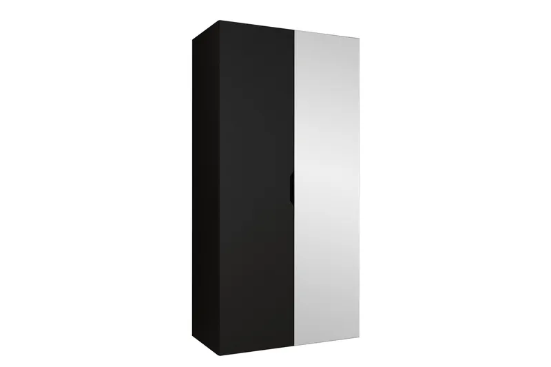 Abano Garderob m. Spegel 52x202 cm, Svart
