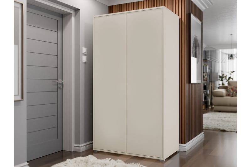 Agawal Garderob 100x178 cm - Beige - Förvaring - Sko- & klädförvaring - Garderober & garderobssystem