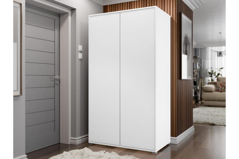 Agawal Garderob 100x178 cm - Vit - Förvaring - Sko- & klädförvaring - Garderober & garderobssystem