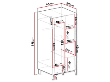 Aggarwal Garderob 90 cm i Målat Trä - Svart - Förvaring - Sko- & klädförvaring - Garderober & garderobssystem