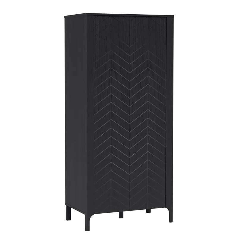 Aggarwal Garderob 90 cm i Målat Trä, Svart