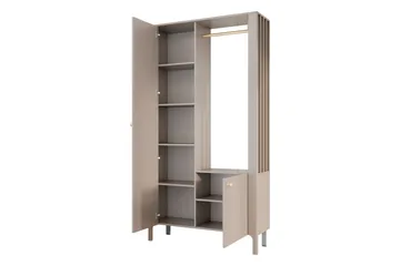 Aggarwal Garderob med Spegel 105x197 cm - Beige - Förvaring - Sko- & klädförvaring - Garderober & garderobssystem