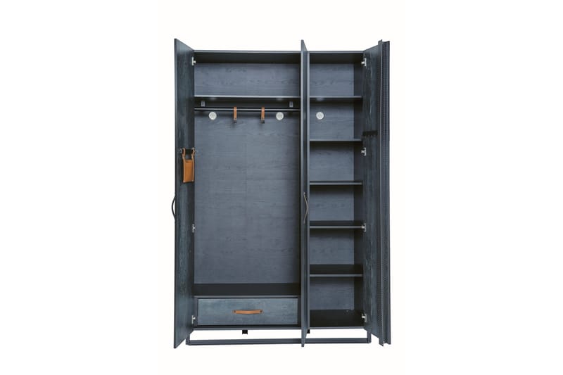 AKANSHA Garderob 132x210 cm Blå - Garderober & garderobssystem