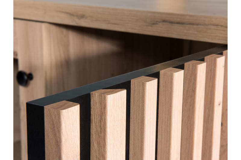 Aldbrough Garderob med Spegel 100x213 cm - Brun/Svart - Förvaring - Sko- & klädförvaring - Garderober & garderobssystem