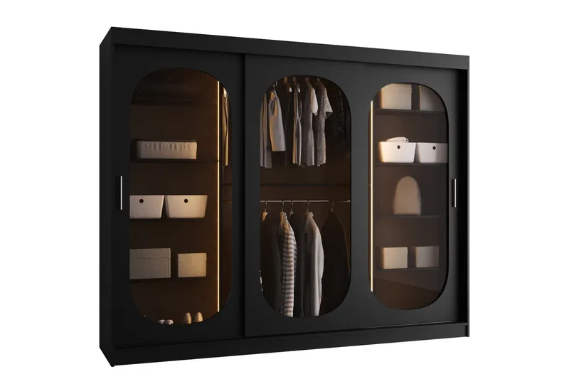 Allegra Garderob 250x200 cm, Svart