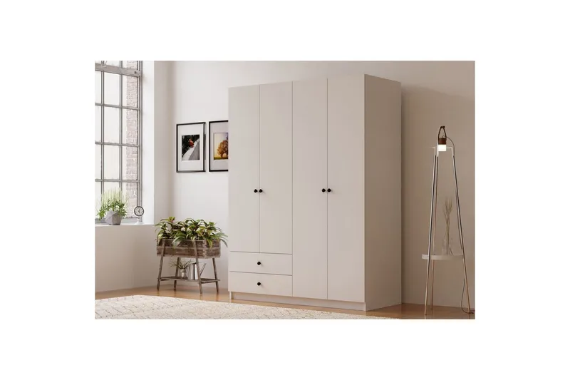 Alven Garderob 120x180 cm - Matt Vit - Förvaring - Sko- & klädförvaring - Garderober & garderobssystem