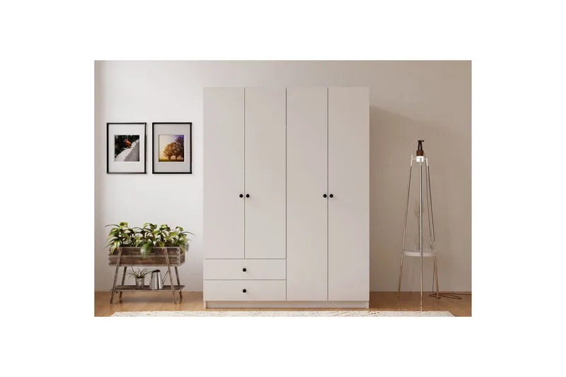 Alven Garderob 120x180 cm - Matt Vit - Förvaring - Sko- & klädförvaring - Garderober & garderobssystem