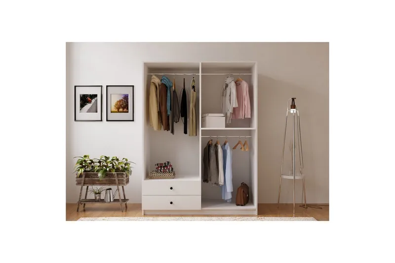 Alven Garderob 120x180 cm - Matt Vit - Förvaring - Sko- & klädförvaring - Garderober & garderobssystem