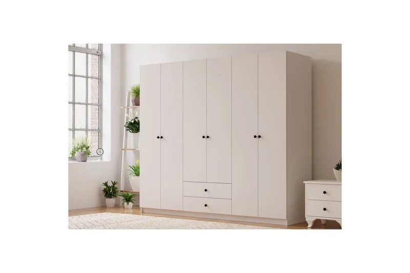 Alven Garderob 180x180 cm - Matt Vit - Förvaring - Sko- & klädförvaring - Garderober & garderobssystem