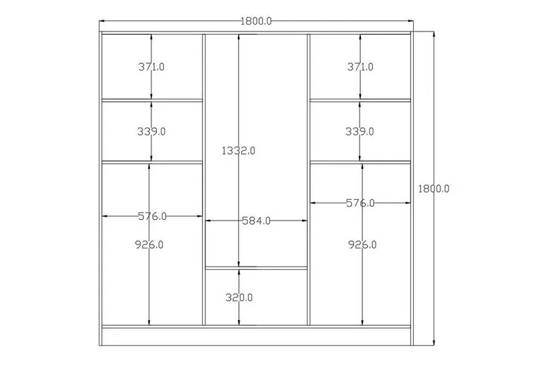 Alven Garderob 180x180 cm - Matt Vit - Förvaring - Sko- & klädförvaring - Garderober & garderobssystem