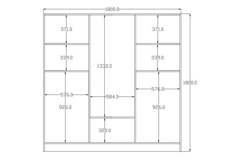 Alven Garderob 180x180 cm - Matt Vit - Förvaring - Sko- & klädförvaring - Garderober & garderobssystem