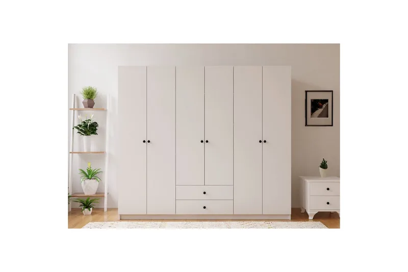Alven Garderob 180x180 cm - Matt Vit - Förvaring - Sko- & klädförvaring - Garderober & garderobssystem