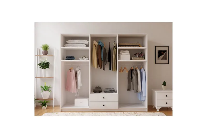 Alven Garderob 180x180 cm - Matt Vit - Förvaring - Sko- & klädförvaring - Garderober & garderobssystem