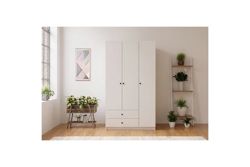 Alven Garderob 90x180 cm - Matt Vit - Förvaring - Sko- & klädförvaring - Garderober & garderobssystem
