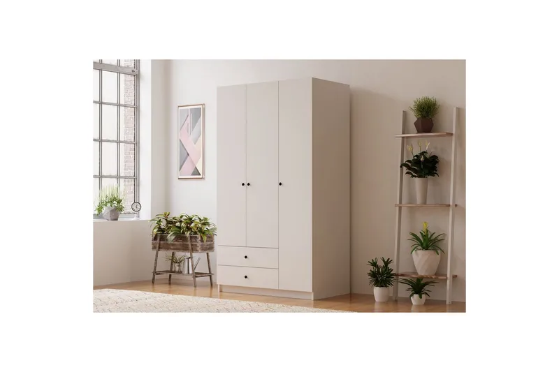 Alven Garderob 90x180 cm - Matt Vit - Förvaring - Sko- & klädförvaring - Garderober & garderobssystem