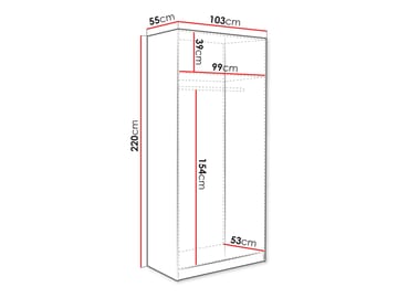 Amelus Garderob 103x220 cm - Beige - Förvaring - Sko- & klädförvaring - Garderober & garderobssystem