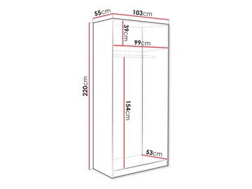 Amelus Garderob 103x220 cm - Brun/Svart - Förvaring - Sko- & klädförvaring - Garderober & garderobssystem