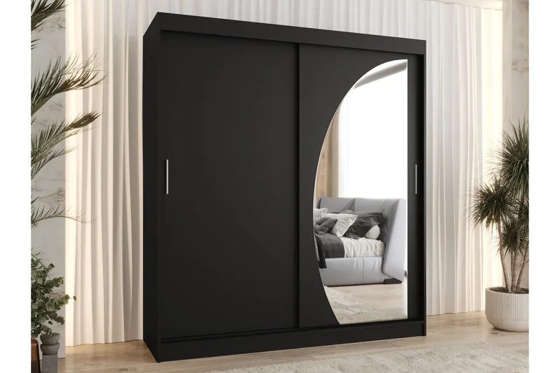 Amira Garderob m. Spegel 180x200 cm - Beige - Förvaring - Sko- & klädförvaring - Garderober & garderobssystem