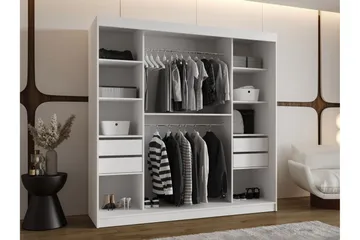 Amira Garderob m. Spegel 200x200 cm - Grå - Förvaring - Sko- & klädförvaring - Garderober & garderobssystem