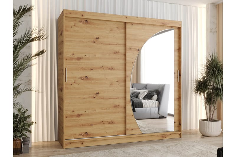 Amira Garderob m. Spegel 200x200 cm - Grå - Förvaring - Sko- & klädförvaring - Garderober & garderobssystem