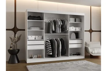 Amira Garderob m. Spegel 250x200 cm - Förvaring - Sko- & klädförvaring - Garderober & garderobssystem