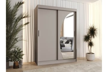 Amira Garderob med Spegel 150x200 cm i Målat Trä - Beige - Förvaring - Sko- & klädförvaring - Garderober & garderobssystem