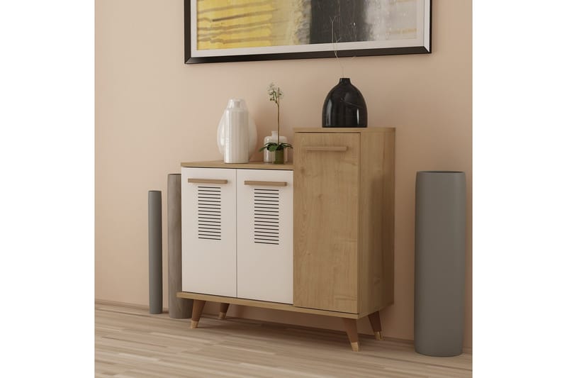 Asimo Skohylla Garderob 90x90,6 cm Brun/Vit - Hanah Home - Förvaring - Sko- & klädförvaring - Garderober & garderobssystem