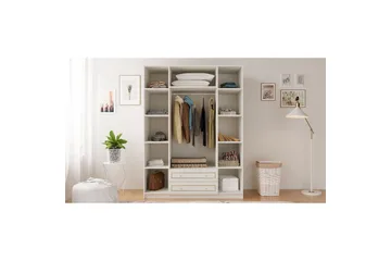 Auric Garderob 140x180 cm - Matt Vit - Förvaring - Sko- & klädförvaring - Garderober & garderobssystem