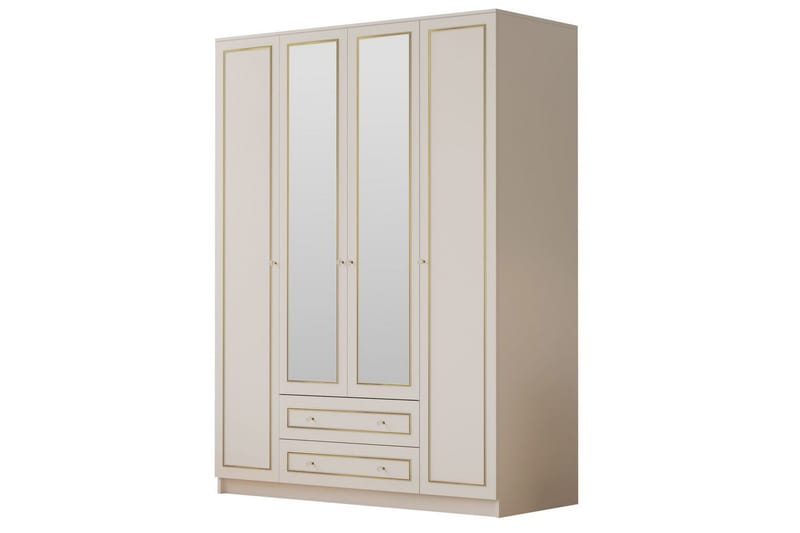 Auric Garderob 140x180 cm - Matt Vit - Förvaring - Sko- & klädförvaring - Garderober & garderobssystem