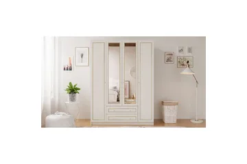 Auric Garderob 140x180 cm - Matt Vit - Förvaring - Sko- & klädförvaring - Garderober & garderobssystem