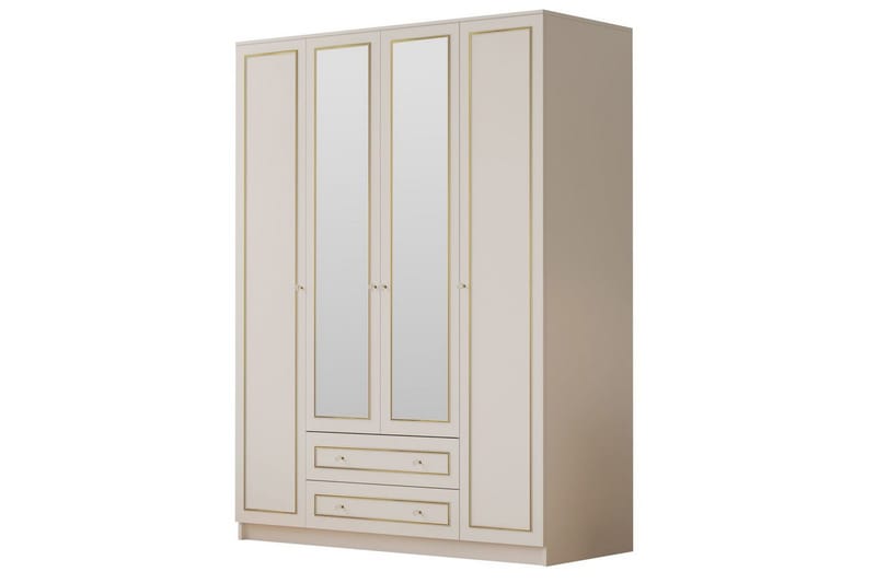 Auric Garderob 140x210 cm - Matt Vit - Förvaring - Sko- & klädförvaring - Garderober & garderobssystem