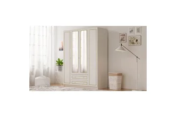 Auric Garderob 140x210 cm - Matt Vit - Förvaring - Sko- & klädförvaring - Garderober & garderobssystem