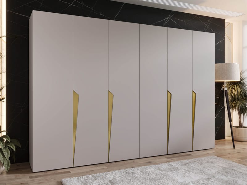 Barile Garderob 300 cm - cashmere, guld - Förvaring - Sko- & klädförvaring - Garderober & garderobssystem