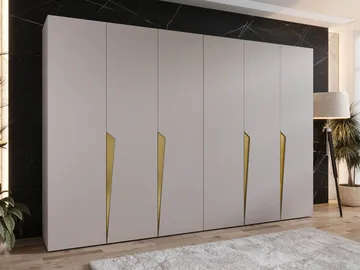 Barile Garderob 300 cm - cashmere/guld - Förvaring - Sko- & klädförvaring - Garderober & garderobssystem